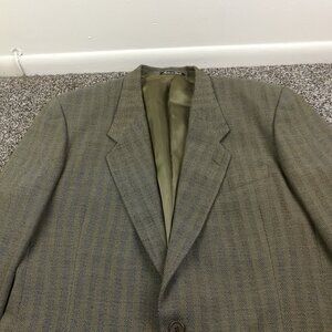 Vintage Giorgio Armani Collezioni Sport Coat Wool Herringbone Green 42R
